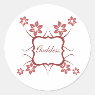 Godin Floral Stickers, Brick Red Ronde Sticker