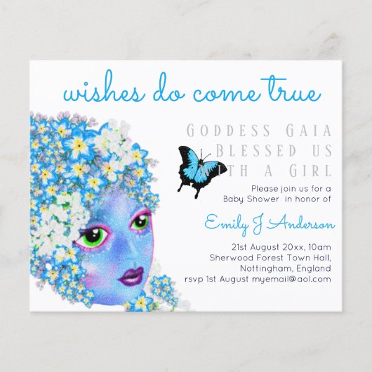 Godin GAIA Fantasy Kunst Bloemen Baby Shower (Voorkant)