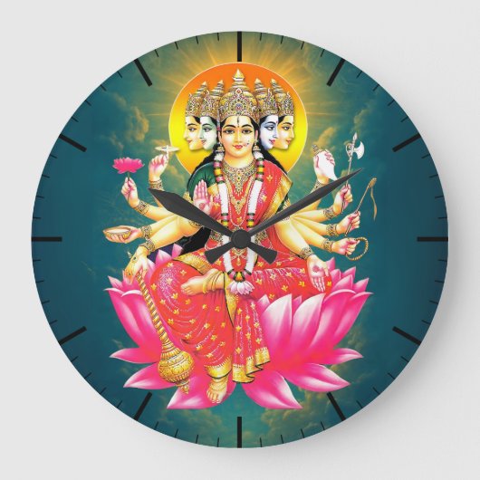 Godin Gayatri Devi Hindoe Godheid Grote Klok (Voorkant)