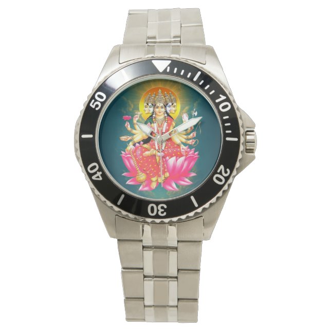 Godin Gayatri Devi Hindoe Godheid Horloge (Voorkant)