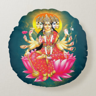 Godin Gayatri Devi Hindoe Godheid Rond Kussen