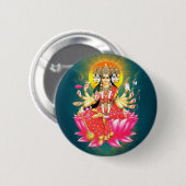 Godin Gayatri Devi Hindoe Godheid Ronde Button 5,7 Cm (Voorkant /achterkant)