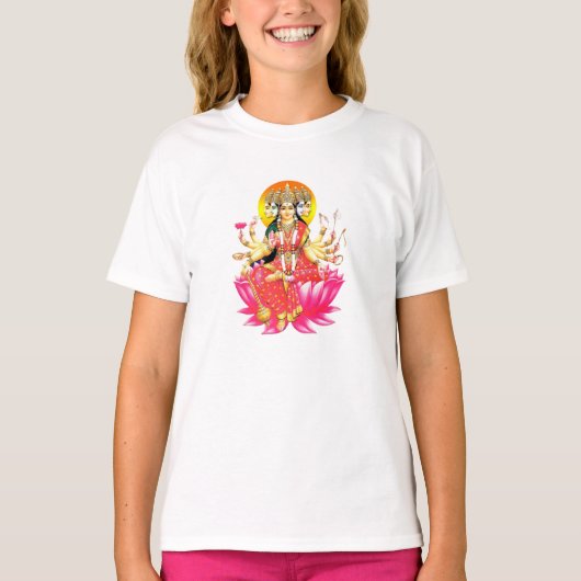 Godin Gayatri Devi Hindoe Godheid T-shirt (Voorkant)