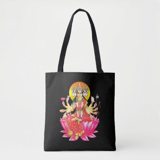 Godin Gayatri Devi Hindoe Godheid Tote Bag (Voorkant)