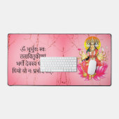 Godin Gayatri Devi op Lotus Hindu Godheid Bureaumat (Keyboard & Muis)