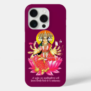 Godin Gayatri Devi op Lotus Hindu Godheid iPhone 15 Pro Case