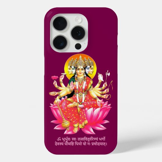 Godin Gayatri Devi op Lotus Hindu Godheid Case-Mate iPhone Case (Achterkant)