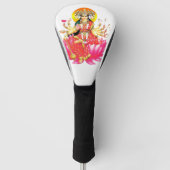 Godin Gayatri Devi op Lotus Hindu Godheid Golfheadcover (Voorkant)
