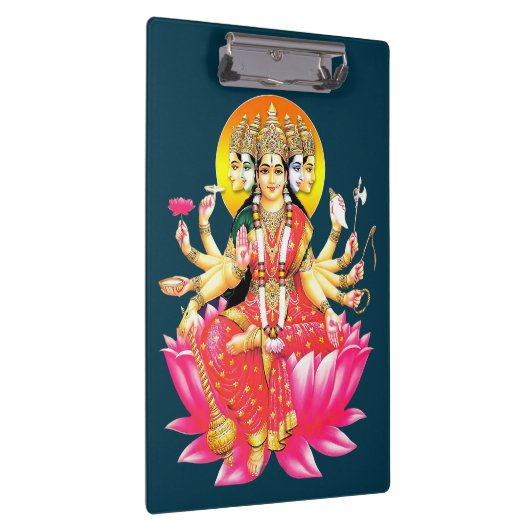 Godin Gayatri Devi op Lotus Hindu Godheid Klembord (Rechts)