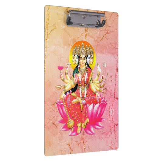 Godin Gayatri Devi op Lotus Hindu Godheid Klembord (Rechts)