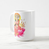 Godin Gayatri Devi op Lotus Hindu Godheid Koffiemok (Voorkant links)