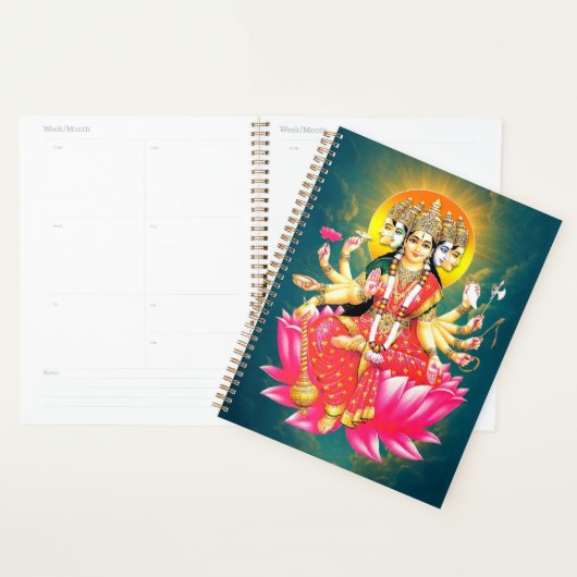 Godin Gayatri Devi op Lotus Hindu Godheid Planner (Display)
