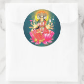 Godin Gayatri Devi op Lotus Hindu Godheid Ronde Sticker (Tas)