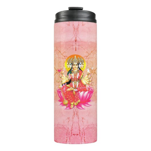 Godin Gayatri Devi op Lotus Hindu Godheid Thermosbeker (Voorkant)