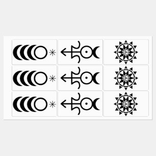 Godin, God en Tempel etiketten Labels