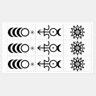 Godin, God en Tempel etiketten Labels
