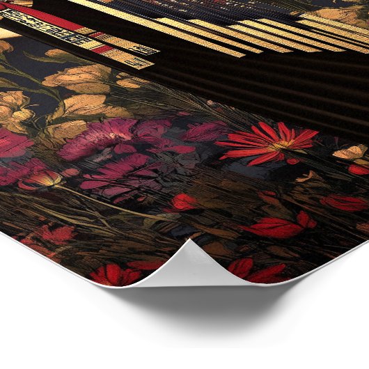 Godin Hathor: Egyptische bloemrijke kunst van de v Poster (Hoek)