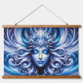 Godin Hemels Blauw Hoofd Januari - Hangend Wandkleed (Voorkant)