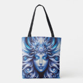 Godin Hemels Blauw Hoofd Januari - Tote Bag (Achterkant)