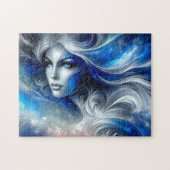 Godin Hemels Wit Blauw Hoofd Februari - Legpuzzel (Horizontaal)