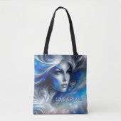 Godin Hemels Wit Blauw Hoofd Februari - Tote Bag (Voorkant)
