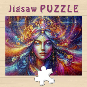 Godin Hoofd gouden Sloten Haar blauw Ogen - Aurora Legpuzzel