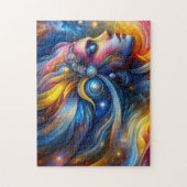 Godin Hoofd Kosmisch Haar gesloten Ogen Juni - Legpuzzel (Verticaal)