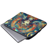 Godin Hoofd vloeiend turquoise Haar April - Laptop Sleeve (Voorkant onderkant)