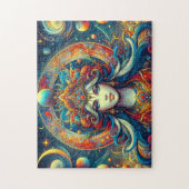 Godin Hoofd vloeiend turquoise Haar April - Legpuzzel (Verticaal)