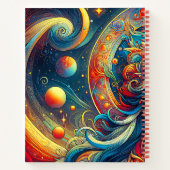 Godin Hoofd vloeiend turquoise Haar April - Notitieboek (Achterkant)