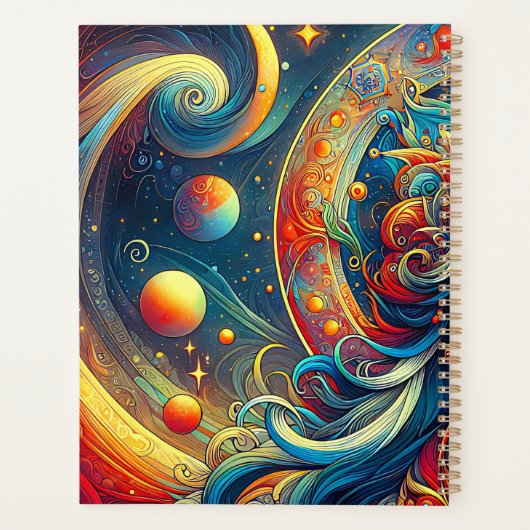 Godin Hoofd vloeiend turquoise Haar April - Planner (Achterkant)