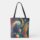 Godin Hoofd vloeiend turquoise Haar April - Tote Bag (Achterkant)