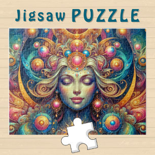 Godin Hoofd zonnig Haar gesloten ogen Juli - Legpuzzel