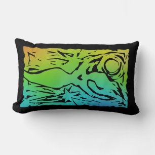 Godin in blauw en groen kussen