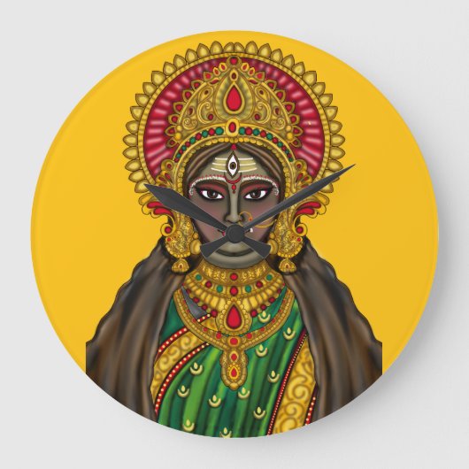 Godin Kali Gezicht Wandklok (Voorkant)