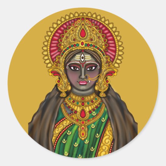 Godin Kali Gezichtsticker Ronde Sticker (Voorkant)