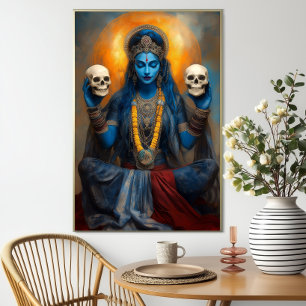 Godin Kali Ma in Meditatie Moderne Fantasie Schede Poster