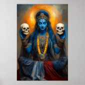Godin Kali Ma in Meditatie Moderne Fantasie Schede Poster (Voorkant)