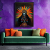 Godin Kali Surreal Rainbow Portret Schilderkunst Poster
