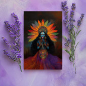 Godin Kali Surreal Regenboog Portret Schilderkunst Briefkaart