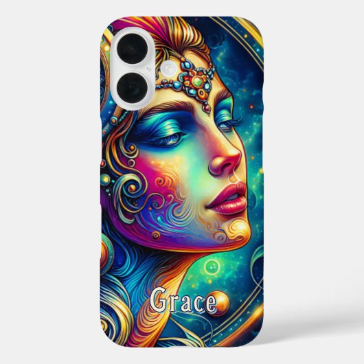 Godin Kleurrijke Hoofd Ronde Sieraden Maart - Case-Mate iPhone Case (Achterkant)