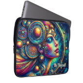 Godin Kleurrijke Hoofd Ronde Sieraden Maart - Laptop Sleeve (Voorkant Rechts)