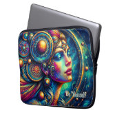 Godin Kleurrijke Hoofd Ronde Sieraden Maart - Laptop Sleeve (Voorkant Links)