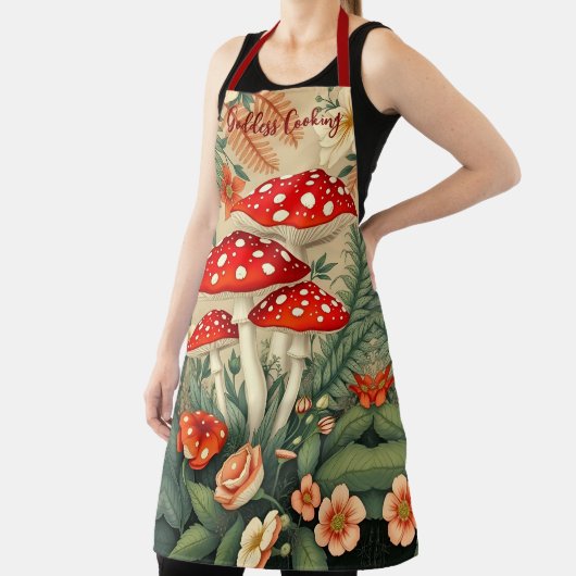 Godin Koken Vlieg Agaric Bloemen Rood en Wit Schort (Insitu)