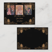 Godin kunst zwart en goud van Renee Lavoie Visitekaartje (Voorkant / Achterkant)