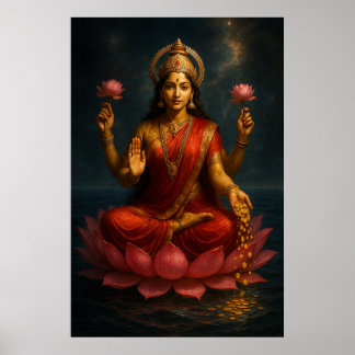 Godin Lakshmi Goddelijke Energie van Rijkdom Poster