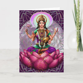 Godin Lakshmi - het wenskaart van het Fortuin Kaart