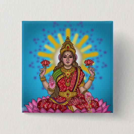 Godin Lakshmi Knop Vierkante Button 5,1 Cm (Voorkant)
