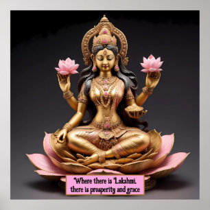 Godin Lakshmi: Symbool van voorspoed en overvloed Poster