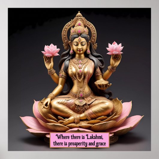Godin Lakshmi: Symbool van voorspoed en overvloed Poster (Voorkant)